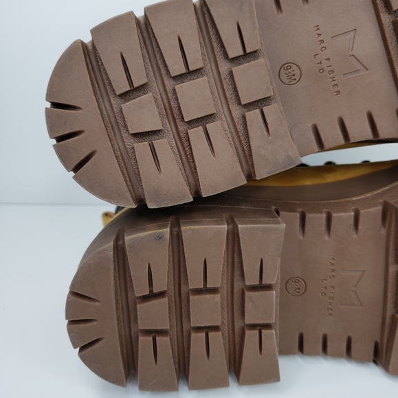 Marc Fisher LTD CLcairy Tan/Yellow Suede Lace up Hiking Outdoor Boots Sz 9.5M - Picture 9 of 10